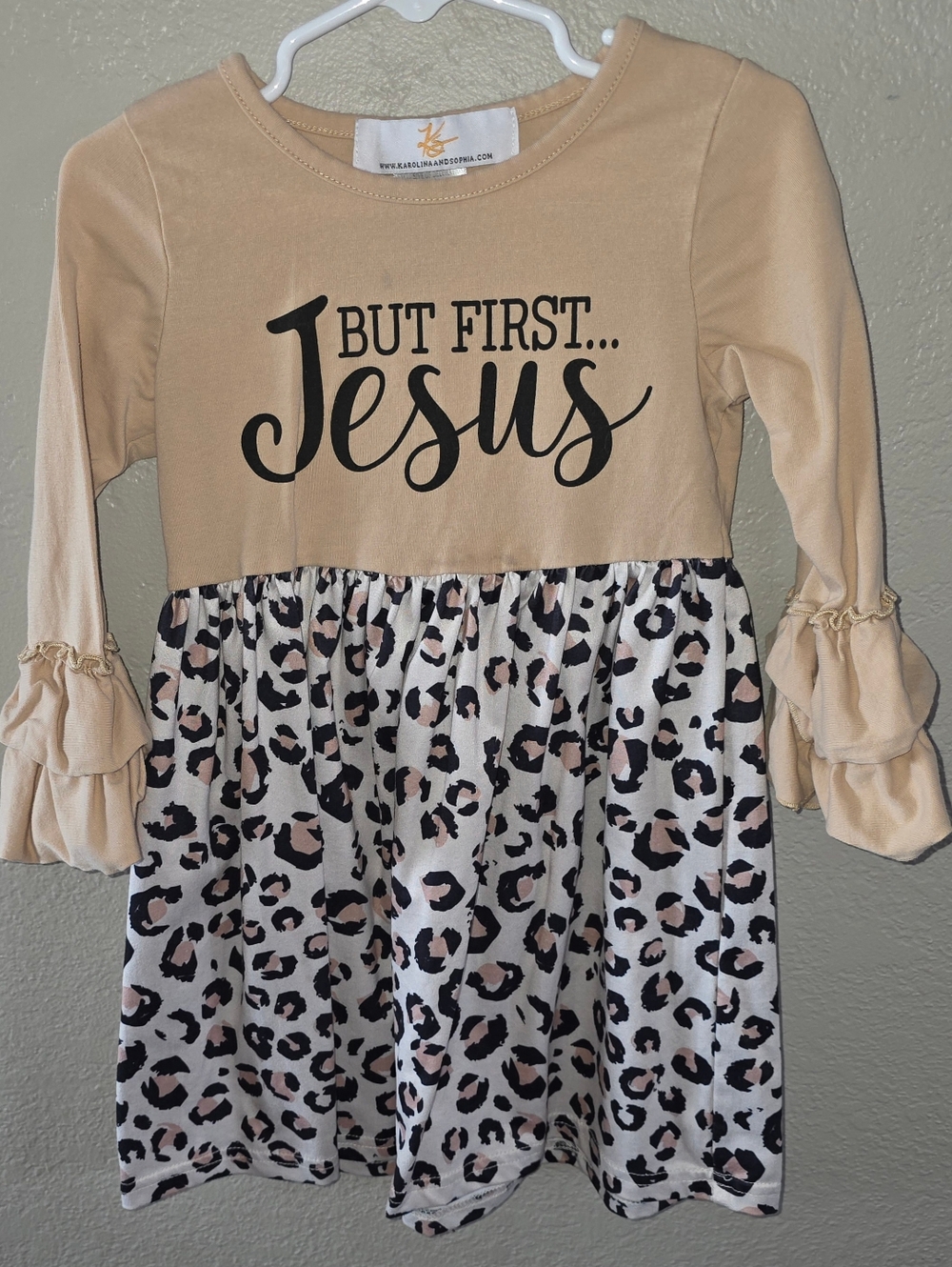 But First Jesus Twirl Dress Size 3T NWOT - Picture 2 of 2
